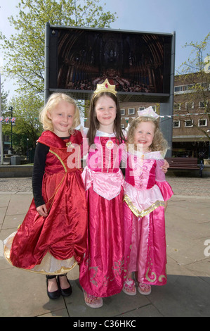 Célébrations de mariage royal en place du château dans le centre de Swansea pour le mariage du Prince William et Kate Middleton. Banque D'Images