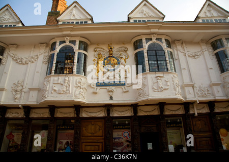 L'ancienne maison Ipswich Suffolk Angleterre pargetting décoratif Banque D'Images