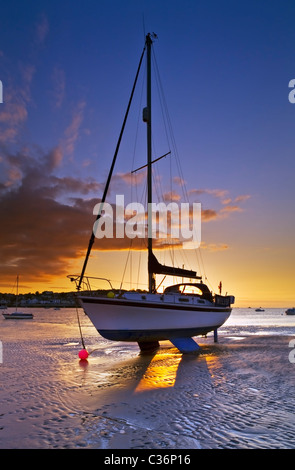 Bateaux Instow, Insto, Coucher de Instow, Devon du Nord Plage Instow, Instow en regardant vers le nord du Devon Appledore Banque D'Images