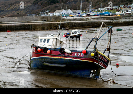 Marée basse à Lyme Regis Harbour dans le Dorset, en Angleterre. Banque D'Images