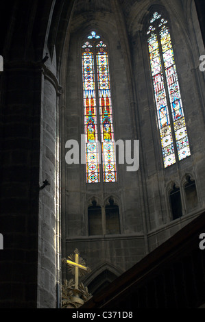 Vitraux, Cathédrale de Narbonne Banque D'Images