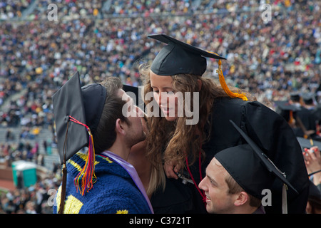 Ann Arbor, Michigan - les finissants de l'Université du Michigan. cememony du commencement Banque D'Images