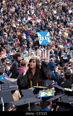 Ann Arbor, Michigan - les finissants de l'Université du Michigan. cememony du commencement Banque D'Images