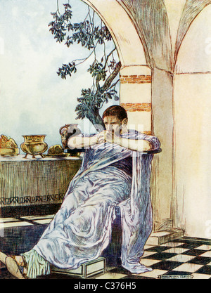 Le roi Midas de Phrygie souhaité pour tout ce qu'il touché à son tour à l'or-et tout a fait, y compris sa fille. Banque D'Images