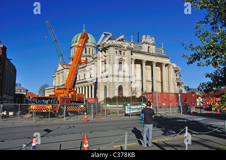 Cathédrale de séisme a endommagé le Saint-sacrement, Barbadoes Street, Christchurch, Canterbury, Nouvelle-Zélande Banque D'Images