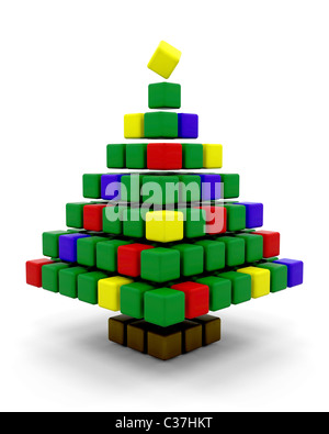 3D render of a conceptual abstract Christmas Tree Banque D'Images