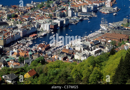 Bergen, Norvège, vue de Mt. Floyen Banque D'Images