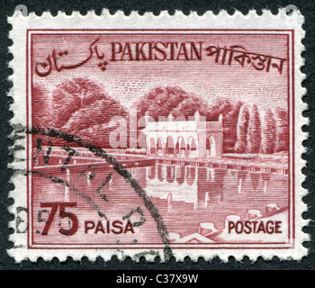 Pakistan - circa 1962 : timbre imprimé dans les jardins de Shalimar, Pakistan (Lahore), vers 1962 Banque D'Images