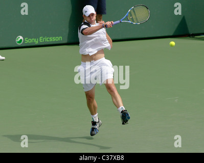 Andy Roddick Dmitry Tursunov joue contre pendant 7 jours après le Sony Ericsson Open, à le Crandon Park Tennis Center Key Banque D'Images