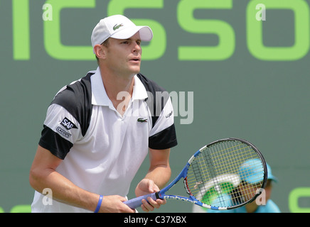 Andy Roddick Dmitry Tursunov joue contre pendant 7 jours après le Sony Ericsson Open, à le Crandon Park Tennis Center Key Banque D'Images