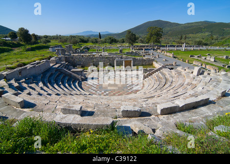 Dans l'ancien amphithéâtre grec en Grèce Messini Banque D'Images