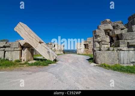 L'Arcadian Gate ruines dans l'ancienne Grèce, Messini Banque D'Images