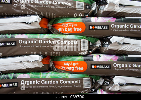 Sacs de jardin bio compost, uk Banque D'Images