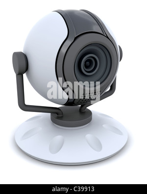 3D Web cam isolé sur fond blanc Banque D'Images
