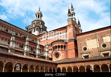 Certosa di Pavia Monastère italien de l'église extérieure panorama Banque D'Images