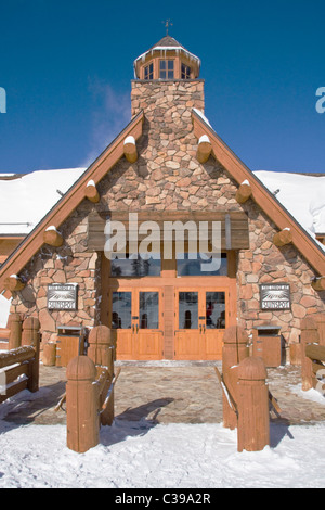 Le Lodge à Sunspot, premier sommet restaurant, Winter Park Resort, Colorado, USA Banque D'Images
