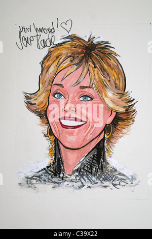 Jane Fonda dévoilement du Mur de la renommée de Jane Fonda à caricaturer Sardi's restaurant Broadway New York City, USA - 12.05.09 Banque D'Images