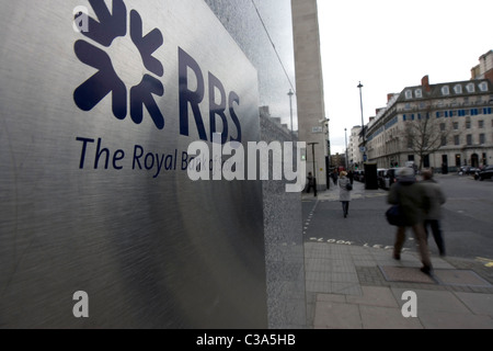 RBS affiche à l'extérieur d'une succursale dans le centre de Londres Banque D'Images