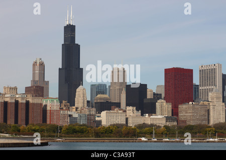 Voir pour le centre-ville de Chicago / USA du Planétarium Adler Banque D'Images