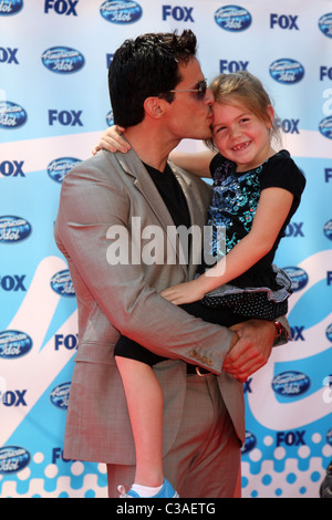 Antonio Sabato Jr. et sa fille, Mina Bree l'American Idol Saison 8 finale tenue au Nokia Theater de Los Angeles, des arrivées - Banque D'Images