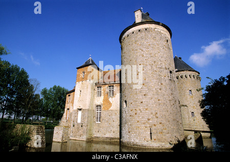 La France, Pas de Calais, Fresnicourt le Dolmen, l'Olhain château Banque D'Images