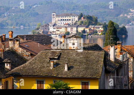 L'Italie, lac d'Orta, l'Isola di San Giulio Banque D'Images