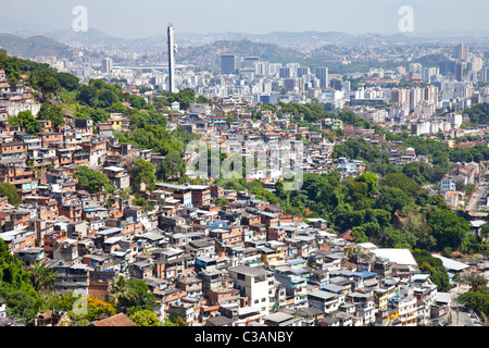 Favelas ou bidonvilles de Rio de Janeiro, Brésil Banque D'Images