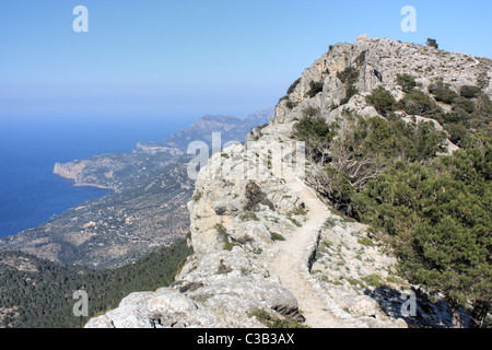 L'archiduc à pied près de Valldemossa, nommé d'après Ludwig Salvator, Serra de Tramuntana, l'île de Majorque, Espagne Banque D'Images