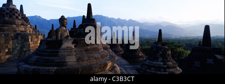 L'Indonésie, l'île de Java, Borobudur Banque D'Images