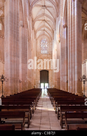 Monastère de Batalha, un chef-d'oeuvre de l'architecture gothique. République dominicaine ordre religieux. Unesco World Heritage. Le Portugal. Banque D'Images