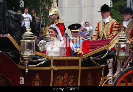 Le mariage du Prince William et Catherine Middleton. 29 avril 2011. Catherine duchesse de Cambridge et le Prince William Banque D'Images