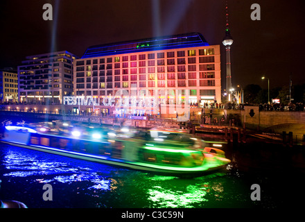 CityQuartier DomAquaree durant la Fête des Lumières 2008, Berlin, Allemagne Banque D'Images