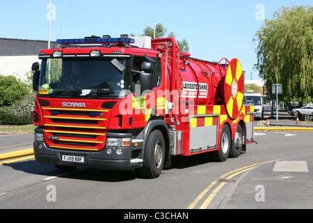 L'eau du Leicestershire adjudication au lieu d'un grand feu Banque D'Images