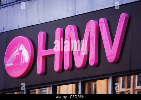 HMV Shop Sign in Oxford, UK Banque D'Images