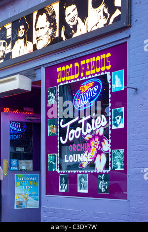 Entrée de 'Tootsies' - l'un des célèbres clubs de musique le long de Broadway inférieur au centre-ville de Nashville, Tennessee, USA Banque D'Images