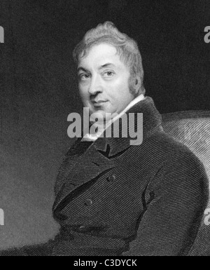 Edward Jenner (1749-1823) gravure de 1844 sur. Le père de l'immunologie. Pionnier du vaccin antivariolique. Banque D'Images