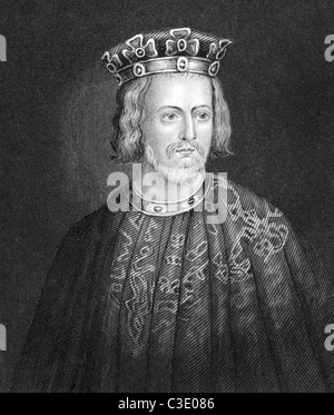 John King of England (1166-1216) gravure sur de 1830. Roi d'Angleterre au cours de 1199-1216. Publié à Londres par Thomas Kelly. Banque D'Images