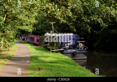 Canal avec des barges, Oxford Banque D'Images