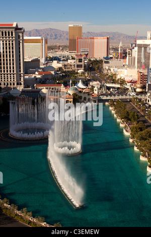 Fontaine du Bellagio, le long de la Strip, Las Vegas, Nevada. Banque D'Images