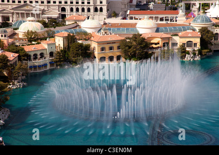 Vue de la fontaine du Bellagio, Las Vegas, Nevada. Banque D'Images