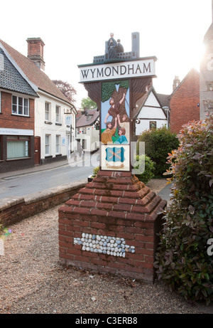 En signe de la ville de Wymondham Norfolk, Banque D'Images