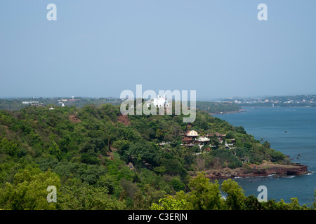 Phare d'Aguada à Fort Aguada sur la rivière Mandovi. Banque D'Images