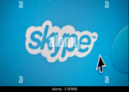 De près de l'logo Skype comme vu sur son site web. (Usage éditorial uniquement : -Print, télévision, e-book et le comité éditorial du site). Banque D'Images