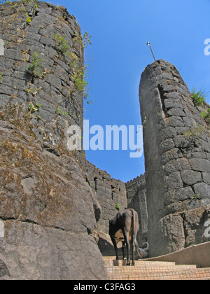 Fort construit par Pratapgad Moropant Trimbak Pingle, sous le commandement du roi Shivaji, Satara, Maharashtra, Inde Banque D'Images