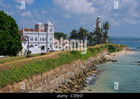 Mosquée Jumma, Phare et remparts Fort Galle Galle Sri Lanka Banque D'Images