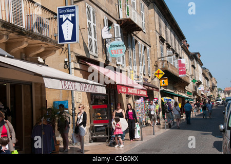 Rue de la République à Sarlat, Dordogne Aquitaine France Banque D'Images