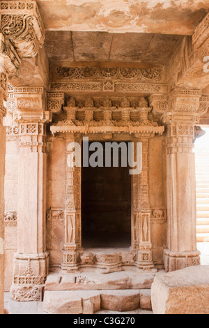 Les détails architecturaux d'un bâtiment, Rani ki Vav, Patan, Ahmedabad, Gujarat, Inde Banque D'Images