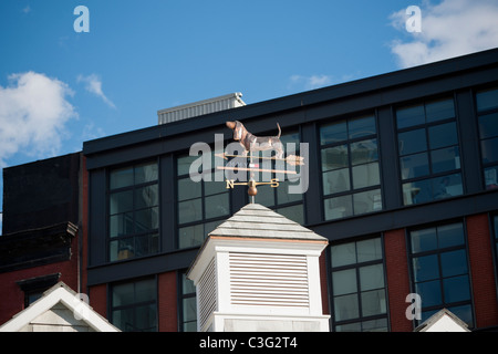 Un pré-fab beach cottage dans le Meatpacking district de New York Tommy Hilfiger dispose d'un pop up store avec sa ligne d'univers de préparation Banque D'Images