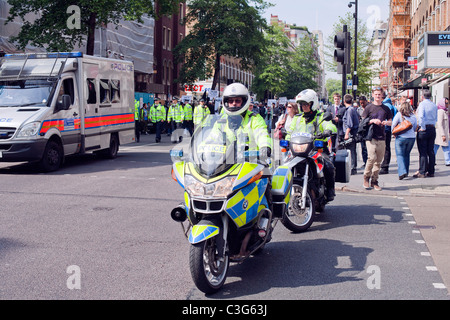 Marche de protestation islamique, Baker Street, London ; l'Europe. Vendredi 6 mai mai,2011. Banque D'Images