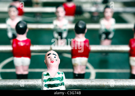 Soccer sur table. Match derby portugais : Benfica vs Sporting Lisbon Banque D'Images